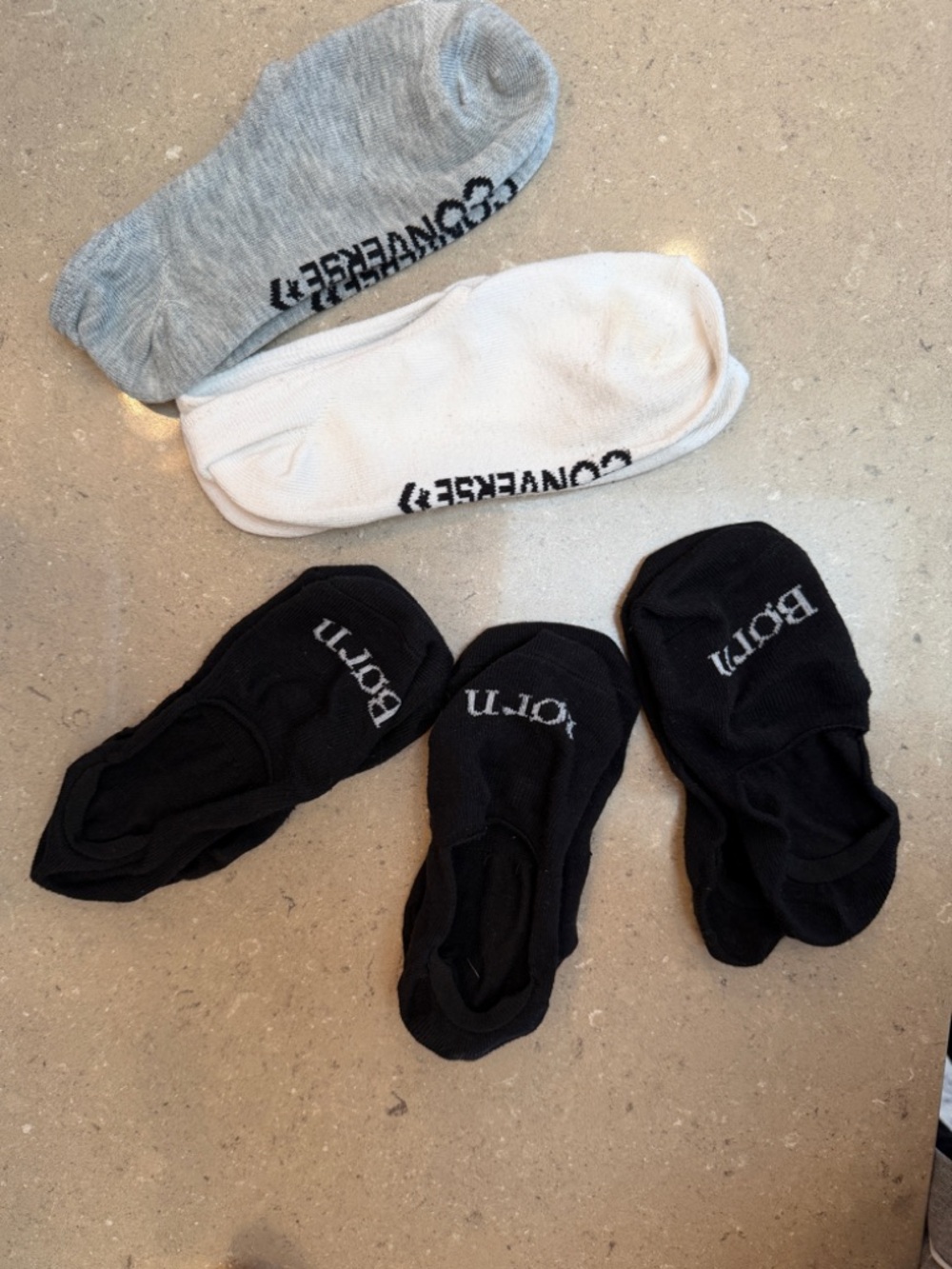 Converse No-Show Sock Set in Black, White, Gray